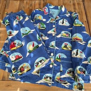 Nick Nora Women's Size Small Snow Globes States Travel Flannel Pajamas PJ Set